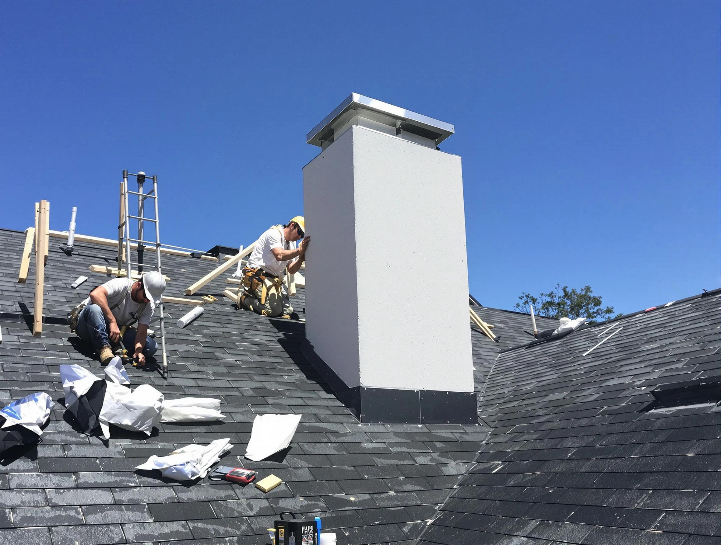 Mountain Green Chimney Sweep crew installing a new chimney in Mountain Green, UT