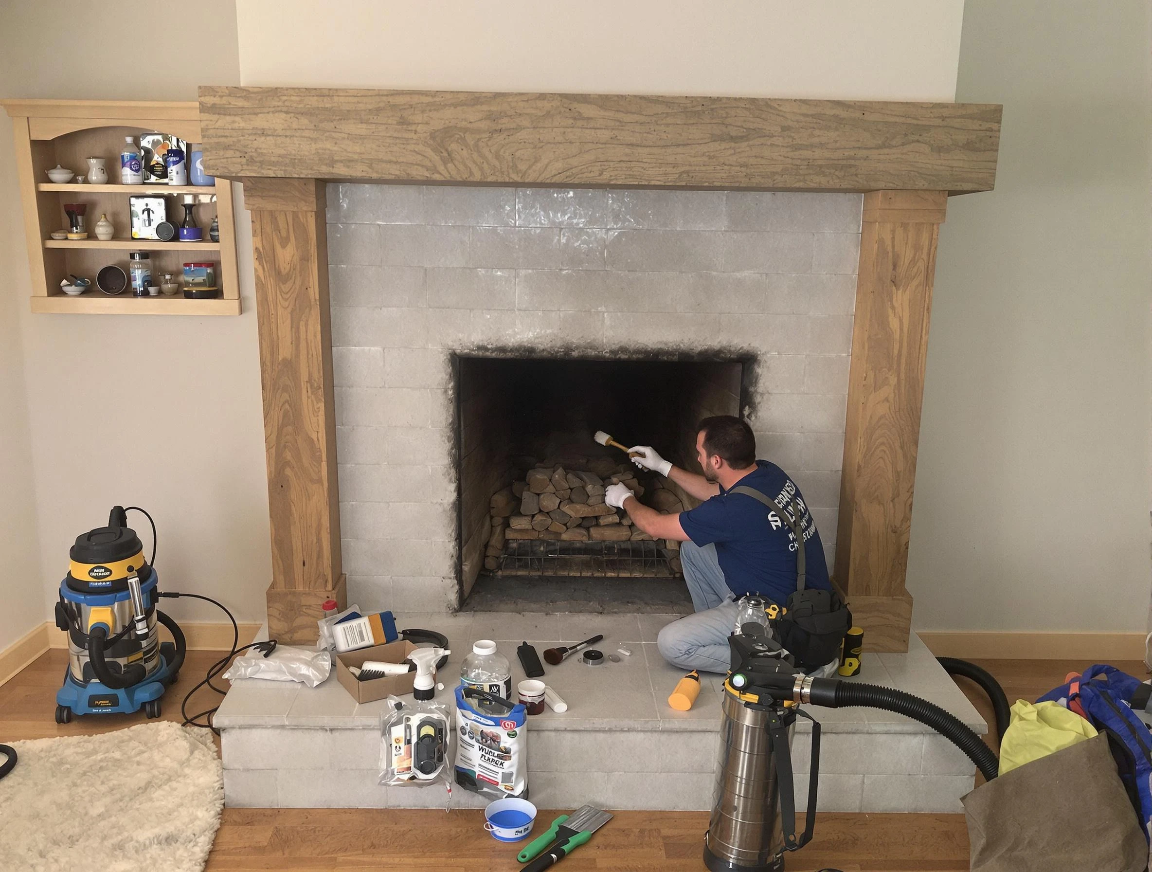 Detailed creosote removal process by Mountain Green Chimney Sweep in Mountain Green, UT