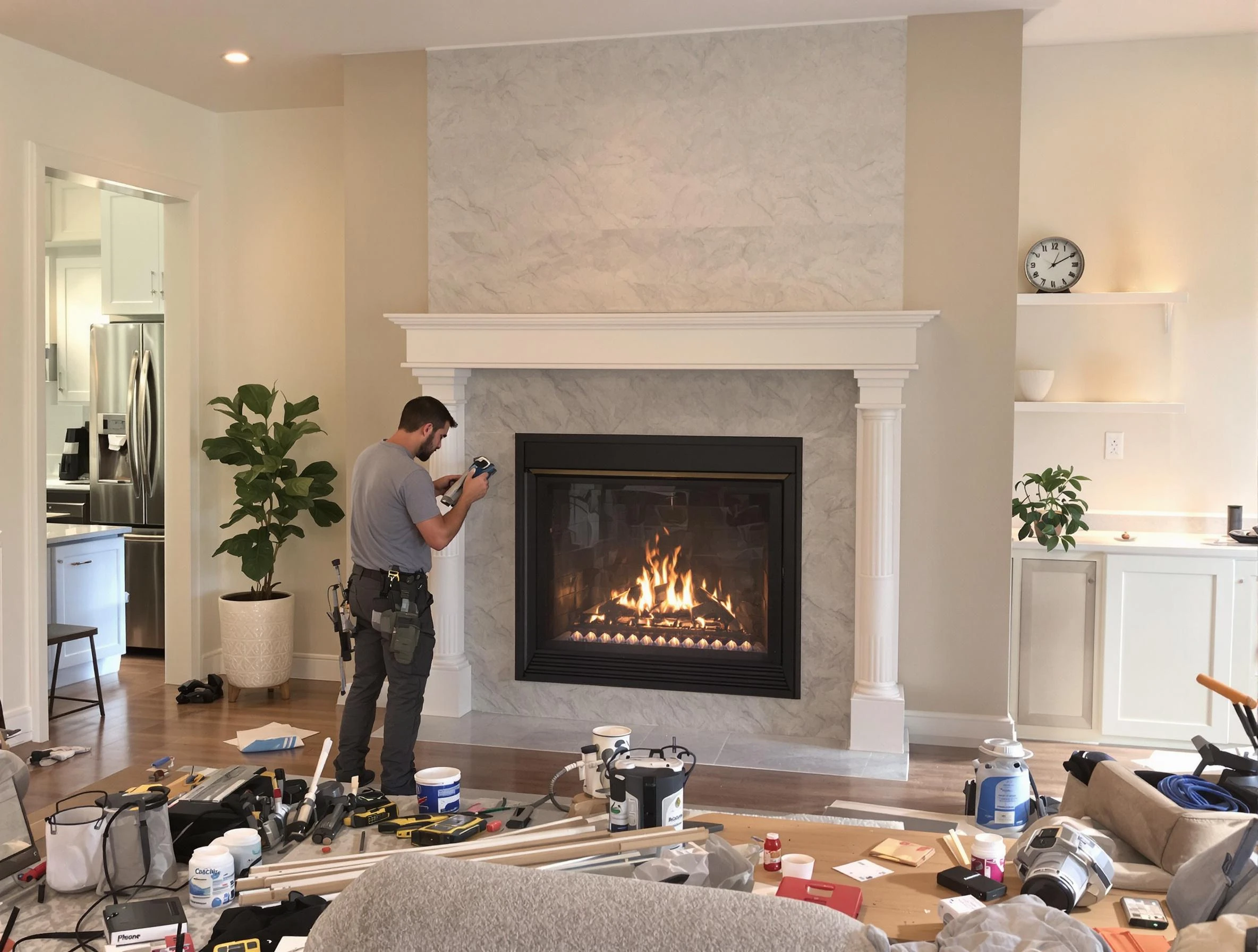 Newly installed fireplace by Mountain Green Chimney Sweep in Mountain Green, UT