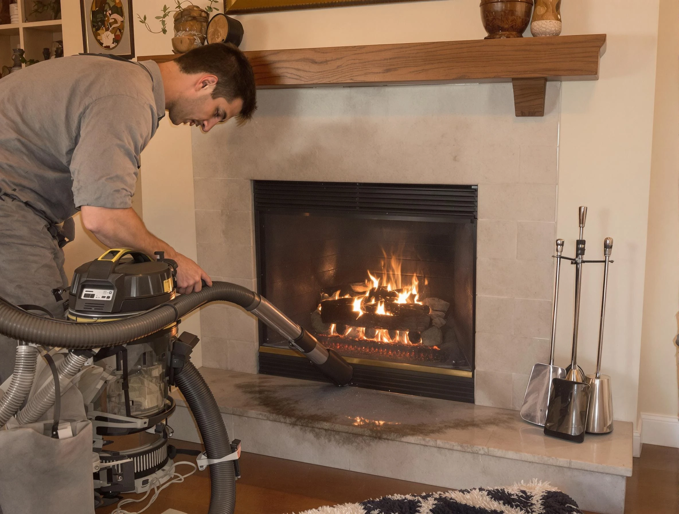 Routine fireplace upkeep by Mountain Green Chimney Sweep in Mountain Green, UT
